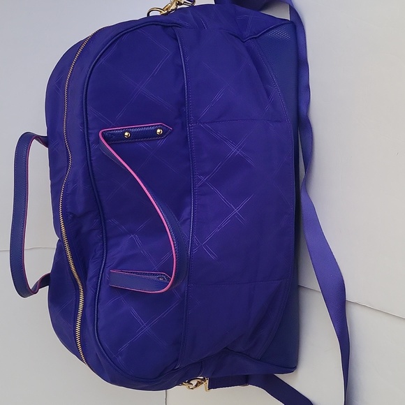 Like New Vera Bradley Light Purple Check Weekender - Picture 9 of 9